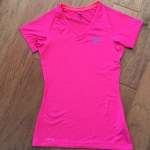 Pink Nike Pro Dri-Fit Running Top Small